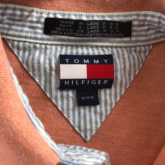 Tommy Hilfiger Mens Polo Shirt Medium Orange Short Sleeve Casual Travel Classic - Picture 3 of 8